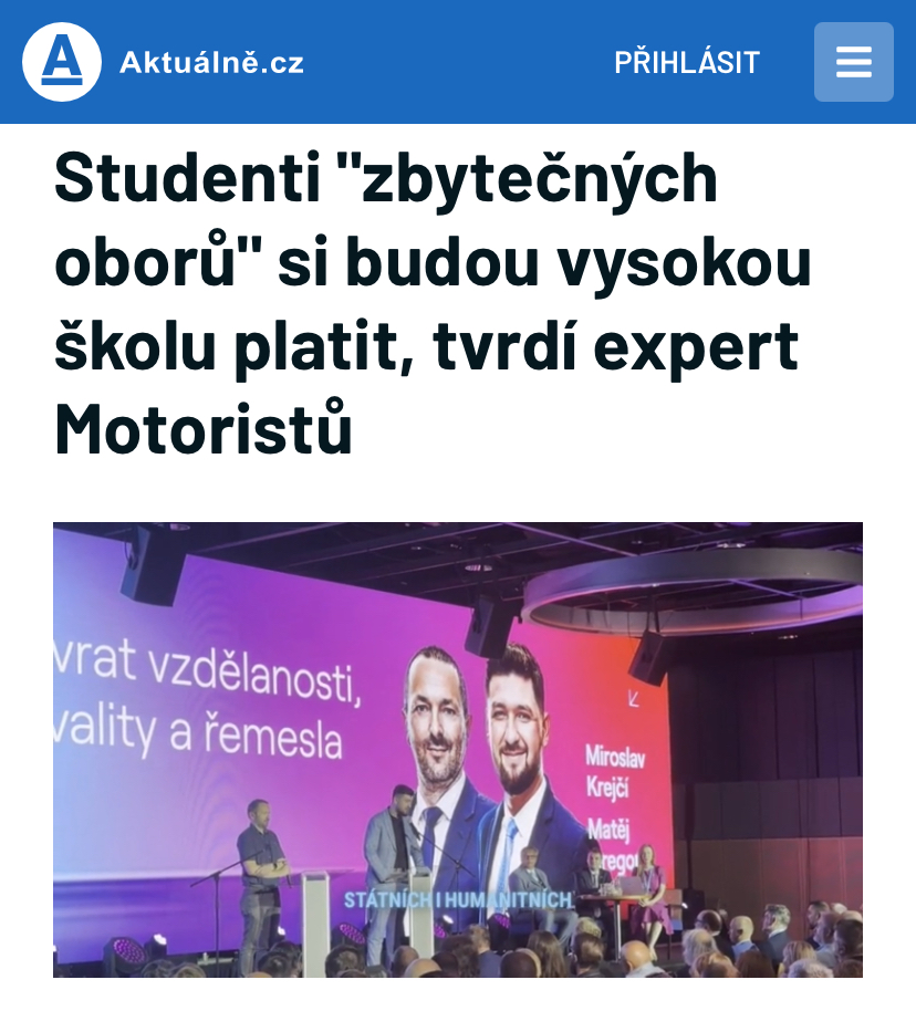 LudekNie's tweet image. Svoboda myšlení a kritický přístup ke světu posunuly naši společnost dál než růst výkonu spalovacích motorů. 🙂 Omezovat některé obory jen proto, že jim někdo nerozumí - nebo nevoní benzínem - je nápad hodný "expertů" z Motoristů. Ach jo.
zpravy.aktualne.cz/domaci/expert-…