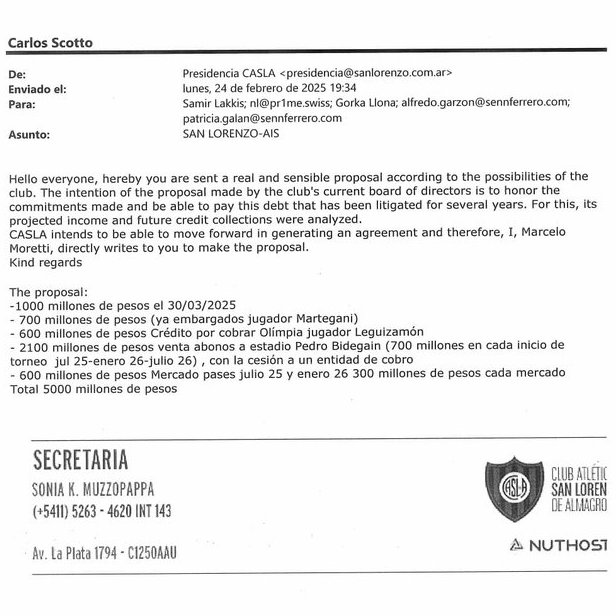 ¿Algún día el joven presidente, que figura como responsable ante la UIF, va a ser efectivamente investigado?
¿En algún momento sabremos por qué acercó a un jugador de su equipo Senior para que oficiara como intermediario en una operación millonaria y, además, como prestamista del