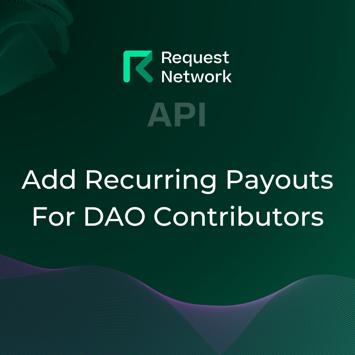 RequestNetwork's tweet image. DAOs can now set recurring monthly disbursements via API to fund working groups.
Smart contracts guarantee payouts, while DAO leads focus on governance optimization.
Book a demo to streamline your DAO’s payout process: calendly.com/mariana-rn/new…