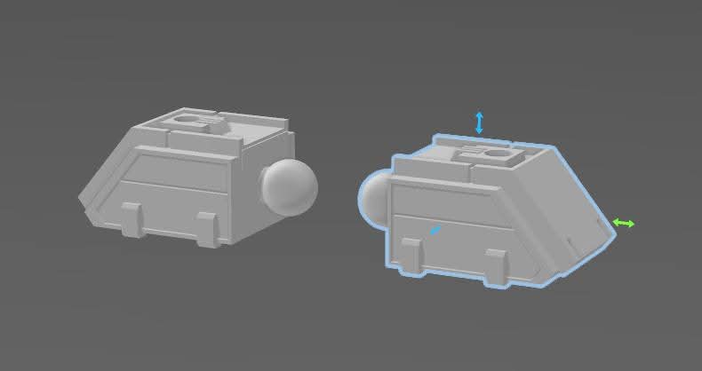 Mokiplamo's tweet image. Day 5: another alt shoulder design and machine gun for Sheik Mainland 3minProject kits.