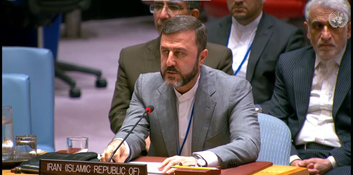 TehranTimes79's tweet image. .@Gharibabadi stressed that the aggression against Iran is a historic test for the United Nations Charter, and said that the three European countries lack legal status.