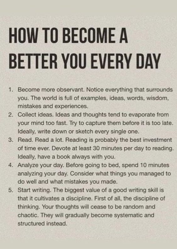 HOW TO BECOME A BEETER YOU EVERY DAY