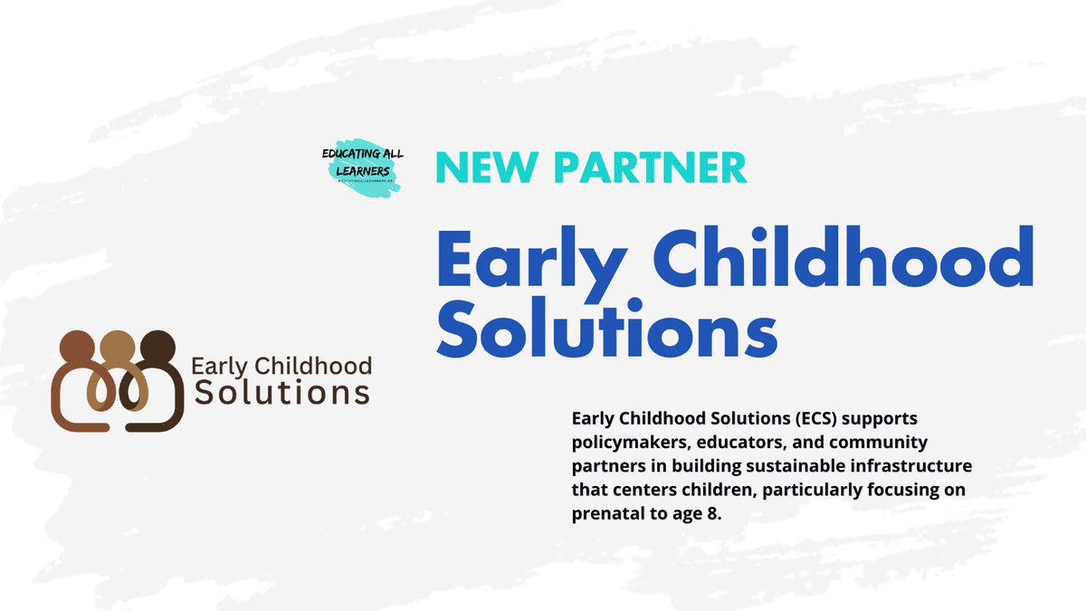 EducatingAllLearners.org (@educateall_org) on Twitter photo <a href="/educateall_org/">EducatingAllLearners.org</a> is excited to announce our newest partner, Early Childhood Solutions. Take a look at their work here earlychildhoodsolutions.org #EducateAll #EALAPartner <a href="/educateall_org/">EducatingAllLearners.org</a> is excited to announce our newest partner, Early Childhood Solutions. Take a look at their work here earlychildhoodsolutions.org #EducateAll #EALAPartner