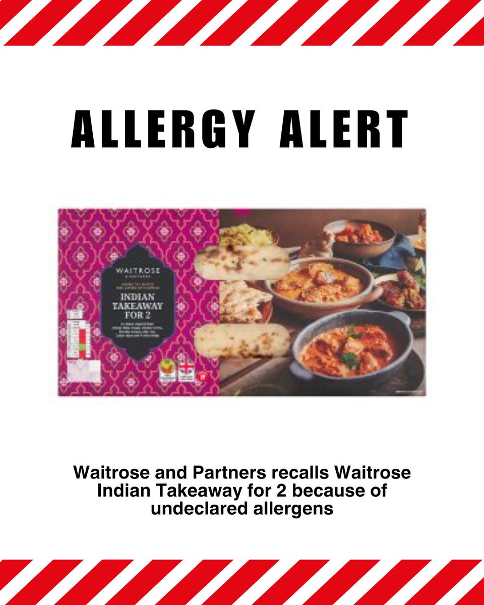 Waitrose and Partners is recalling Waitrose Indian Takeaway for 2 because some packs have been mispacked with spring rolls, which contain sesame and soya. This means the product is a possible health risk for anyone with an allergy to sesame and/or soya food.gov.uk/news-alerts/al…