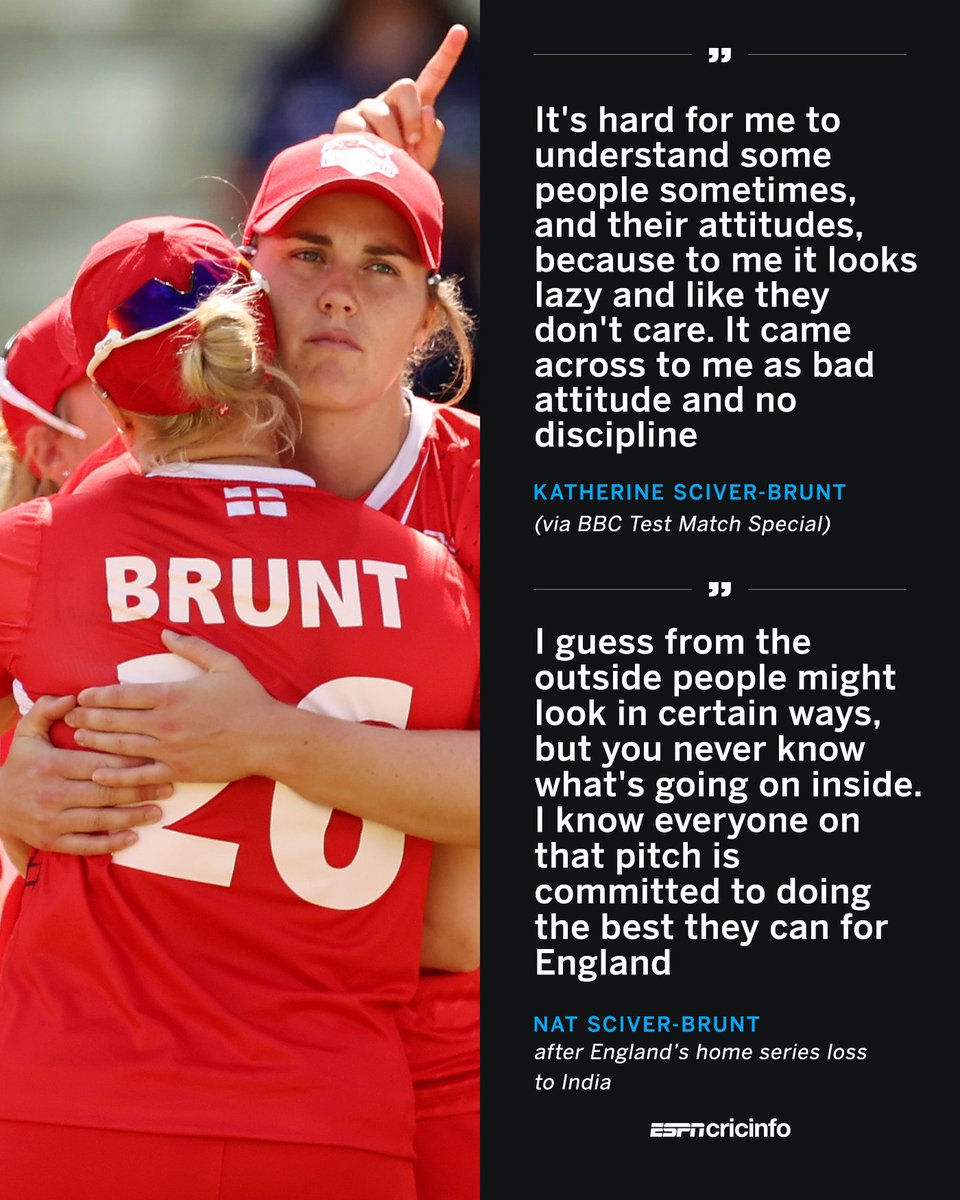 ESPNcricinfo's tweet image. The England skipper is ready to defend her side against everyone, including her wife 💪
READ MORE: bit.ly/46VeN87