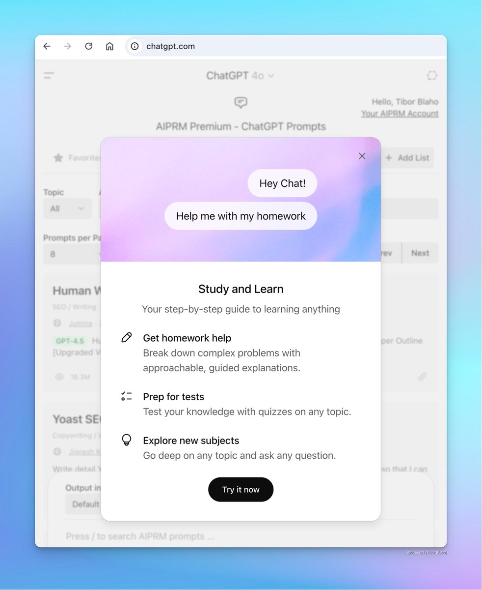 This is so huge: Study and learn

I enjoy discussing different models. And what OpenAI deserves credit for is that they have managed to make ChatGPT user-friendly, i.e., they have incorporated features that are easy to use and offer real added value.

“Study and learn” could