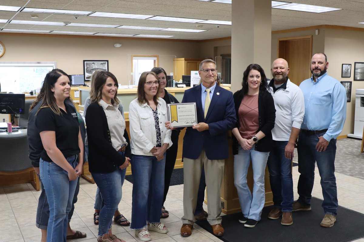North Dakota <a href="/usdard/">Rural Development</a> Deputy State Director Mark Wax presented Dakota Community Bank and Trust with the 2025 Top Lender Certificate, highlighting their commitment to increasing home ownership in rural communities across the state.
