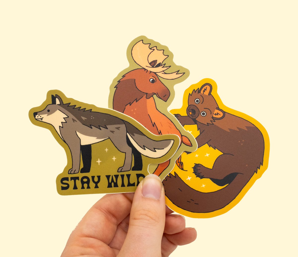 a selection of critter stickers for your enjoyment