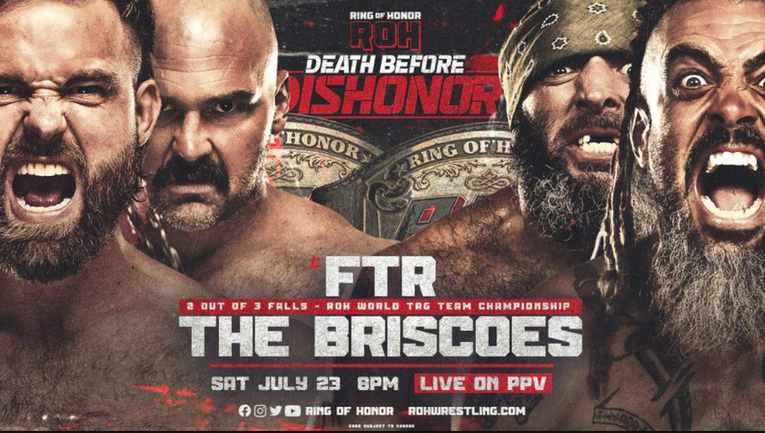 istomatoafruit's tweet image. On this day 3 years ago, @DaxFTR & @CashWheelerFTR defeated @jaybriscoe84 & @SussexCoChicken in a 2 out of 3 Falls match to retain the ROH World Tag Team Championship in the main event. #ROHDBD