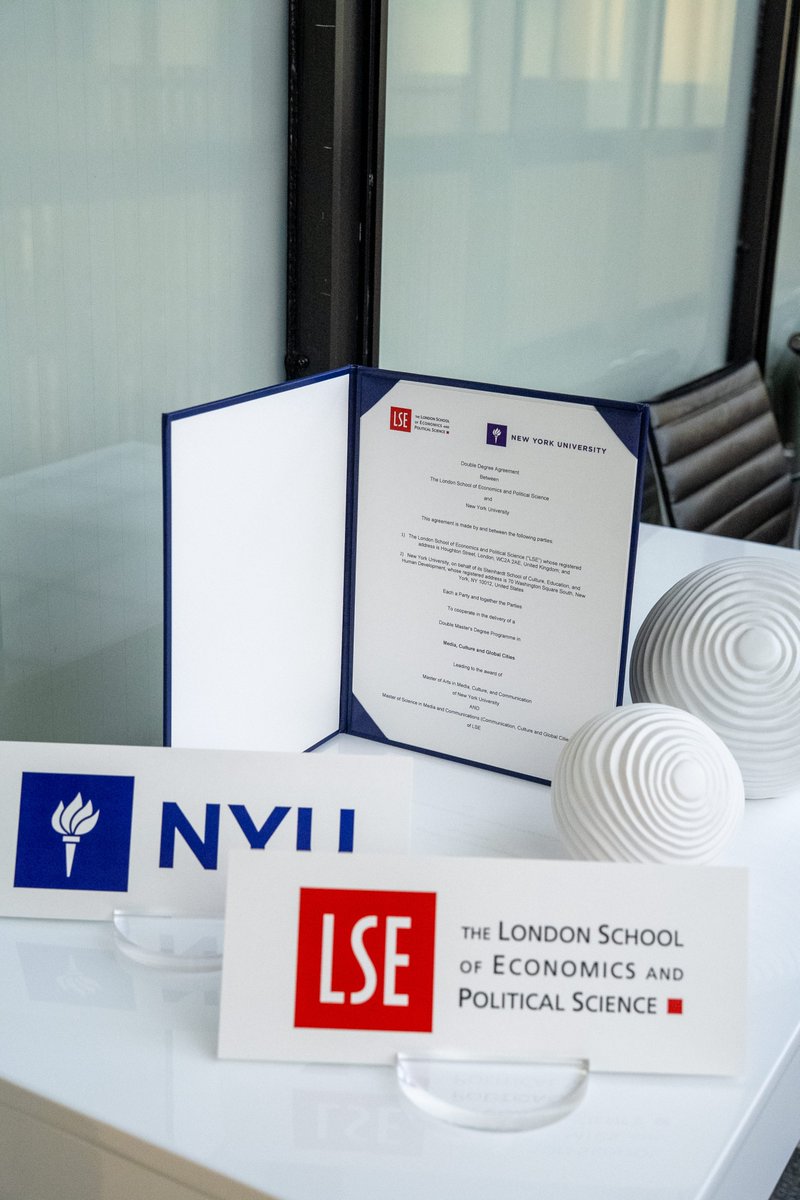 MediaLSE's tweet image. 📣 We are thrilled to announce our partnership with @mccnyu at @nyusteinhardt to launch our new MSc Double Degree Programme in #Media, #Culture and Global Cities!
Applications will open in the Autumn, enrolling at #LSE in 2026/27: lse.ac.uk/News/Latest-ne…
@LSEnews @nyuniversity