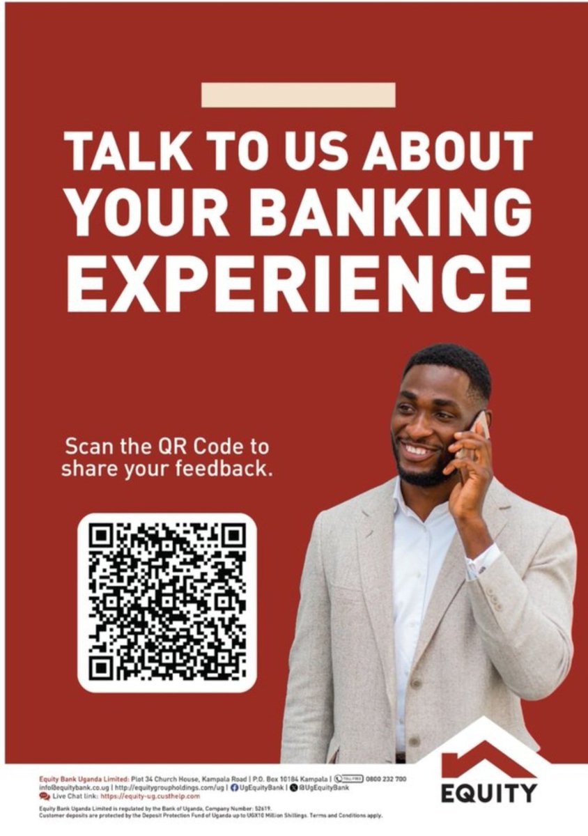 tinkacomm's tweet image. Share feedback about your experience with the bank.
Make a contribution to better service.
#EquityBankUganda