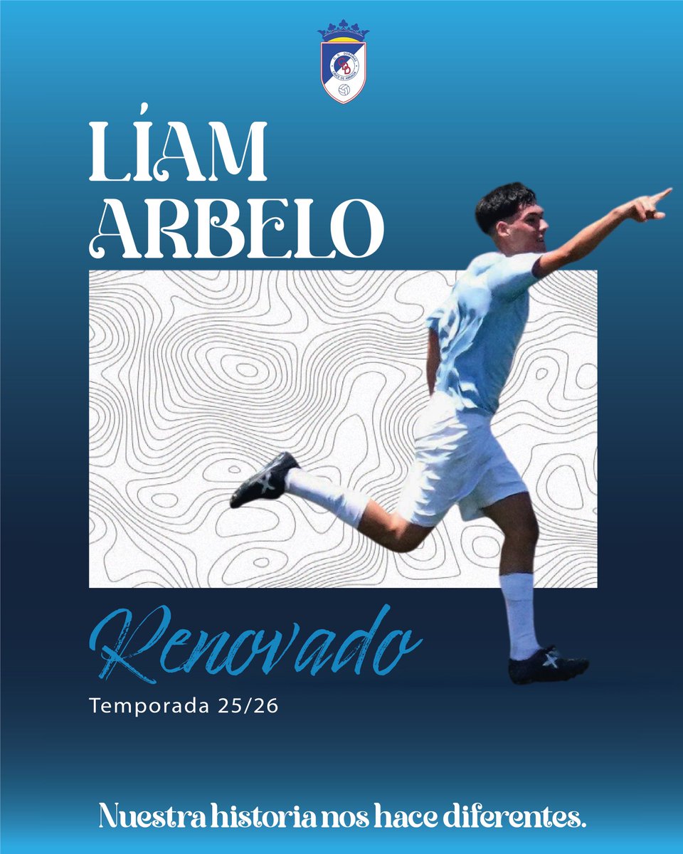 Juvenil Interinsular | ✍🏽 Líam Arbelo renueva su compromiso con el CD Doramas y continuará vistiendo nuestros colores la próxima campaña.🩵🤍