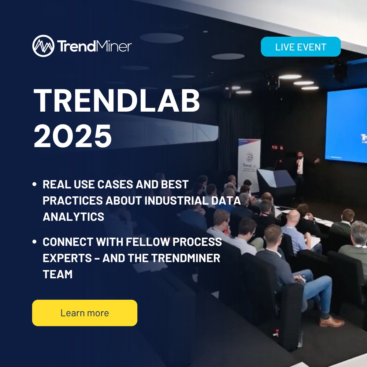 Process experts: join #TrendLab2025 for real success stories, smarter analytics tips, and networking with peers and the TrendMiner team. See best practices in action and get inspired. Learn more: bit.ly/3UeVP5b #TrendMiner #IndustrialAnalytics