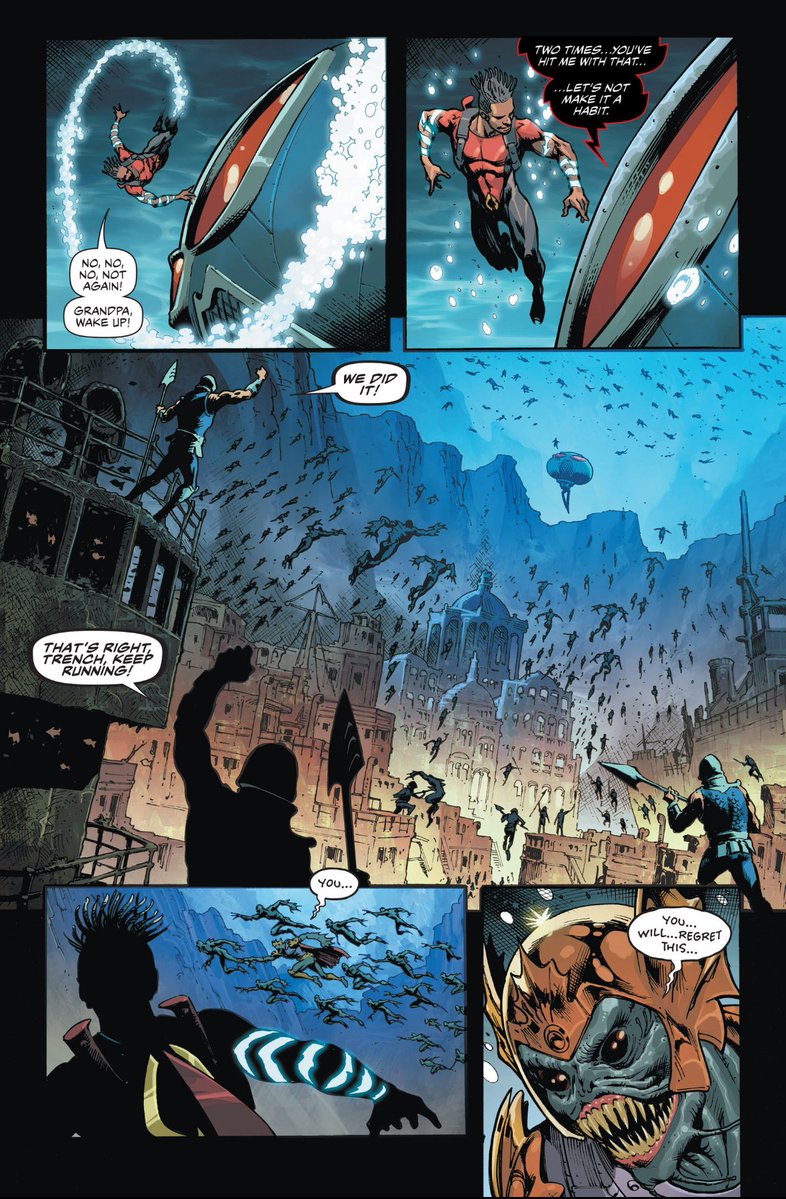 KeenanLance_'s tweet image. We need to make sure this Yo-Ho book makes noise so we can get a proper All In series for Jackson. I wouldn’t mind something like ‘Aquaman: Son of Xebel’ where he’s using the mantle in their territory. He’s got messy family history there and he battled the Trench with them!