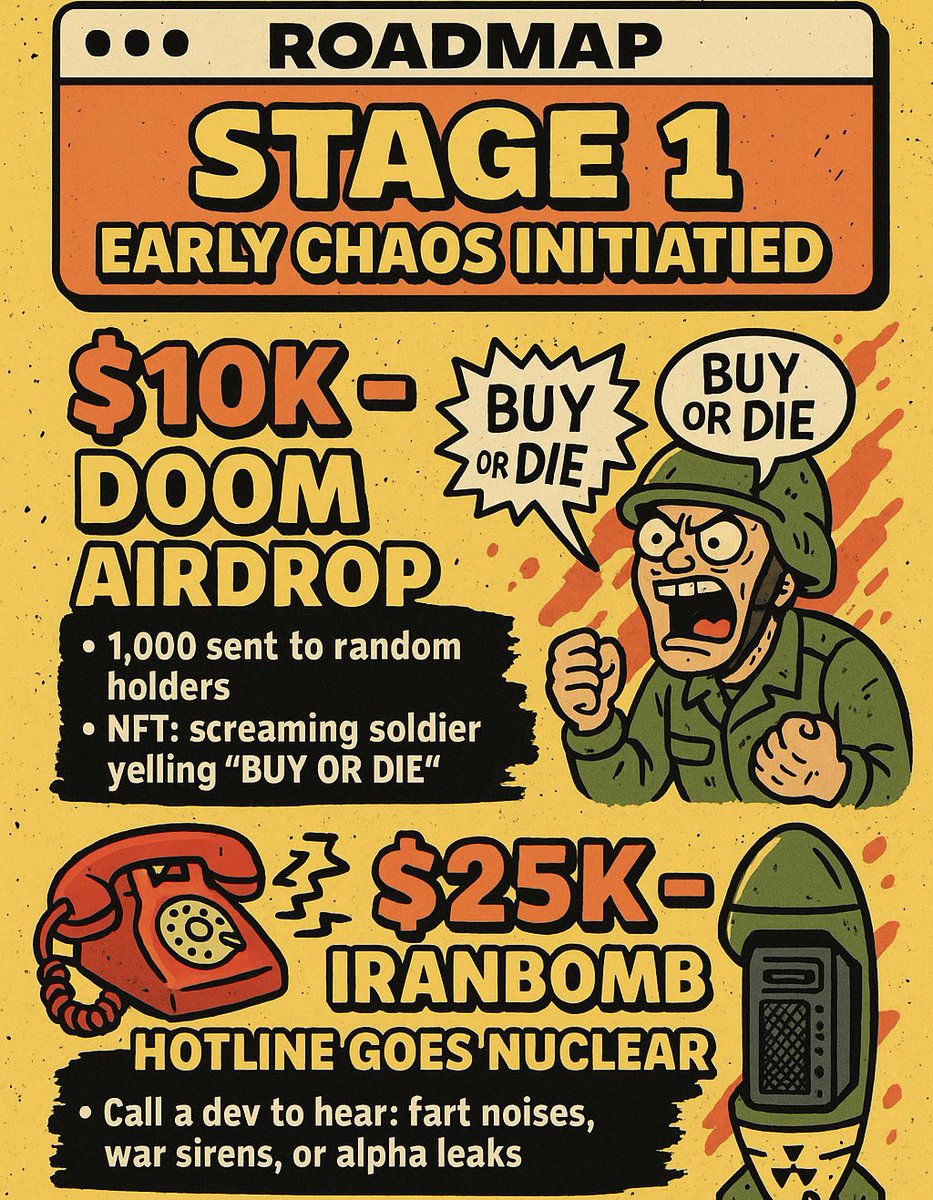 Iranb0mb's tweet image. 🚨 $IRANBOMB JUST BROKE ATH 🚨
The chart is melting ☢️ — new ATH just dropped!
🎁 First giveaway UNLOCKS at $10K market cap:
✅ $100 airdrop to holders
This is Stage 1 of our roadmap — real prizes at every milestone
Don’t miss the next leg. It’s either 🚀 or ☠️
🔗…