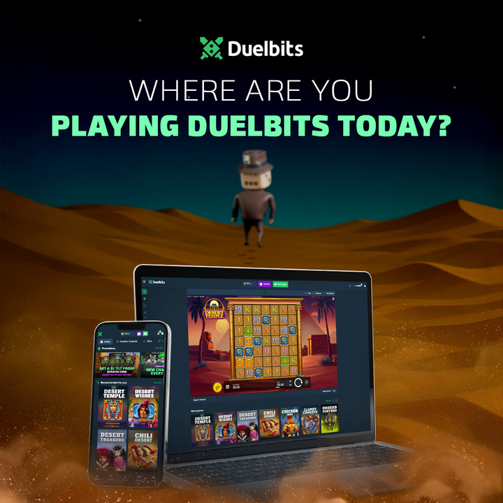 Duelbits's tweet image. Ace is wandering the mystic desert... But he’s still spinning and finding treasures! 💰
⭐️ Activate the offer in My Rewards
🌵 Wager $20 on Desert Temple
🎁 Get 10 Free Spins - on the house!
Start your desert adventure now! 🏜️