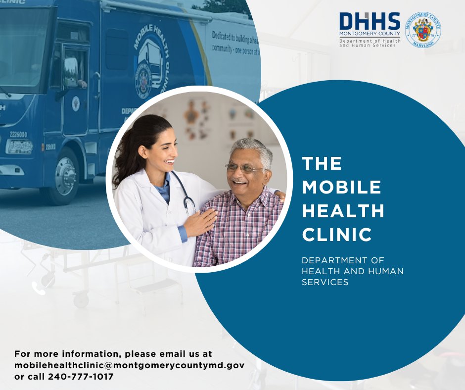 MoCoDHHS's tweet image. Need a medical check-up but not sure where to go? The Montgomery County Mobile Health Clinic brings free health screenings and services right into neighborhoods across the county.
Find out where the clinic will be next and what to bring:
tinyurl.com/yy4uz28w