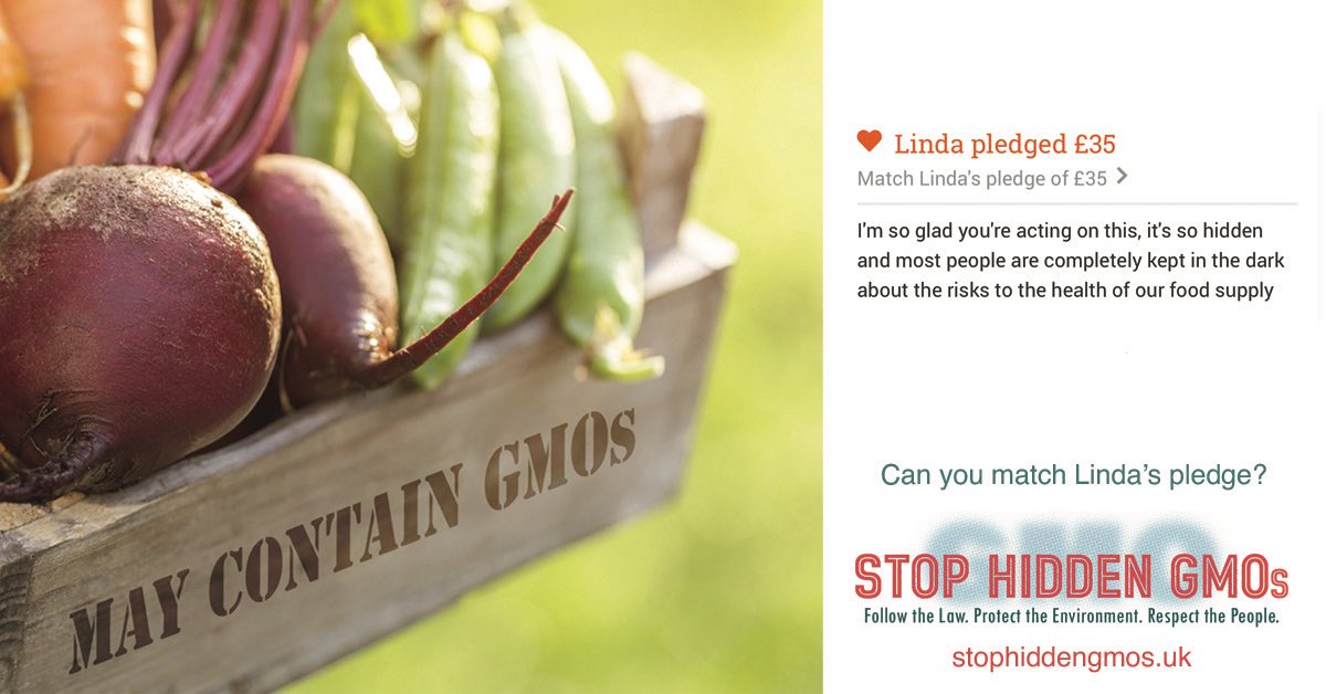 Beyond_GM's tweet image. Real people. Real voices. Linda is right. The government has kept its plans on the low down. Changing the language from GMOs to PBOs means few realise they’ve lost the right to choose. Donate to our legal challenge to #StopHiddenGMOs crowdjustice.com/case/stop-hidd…