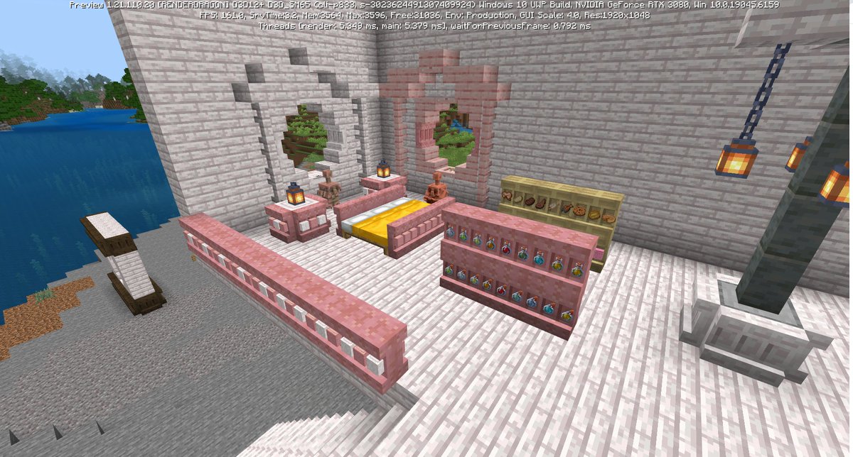 abc_kuma1025's tweet image. Minecraftã®æ¬¡æã¢ããããŒãã§å®è£
ããããæ£(Shelf)ãã£ãŠã
ãã¯ãã"åçŽ"ãã"è£
食ã®äžéš"ãšããŠäœ¿ãããããšãå€ããªããã...ïŒïŒ