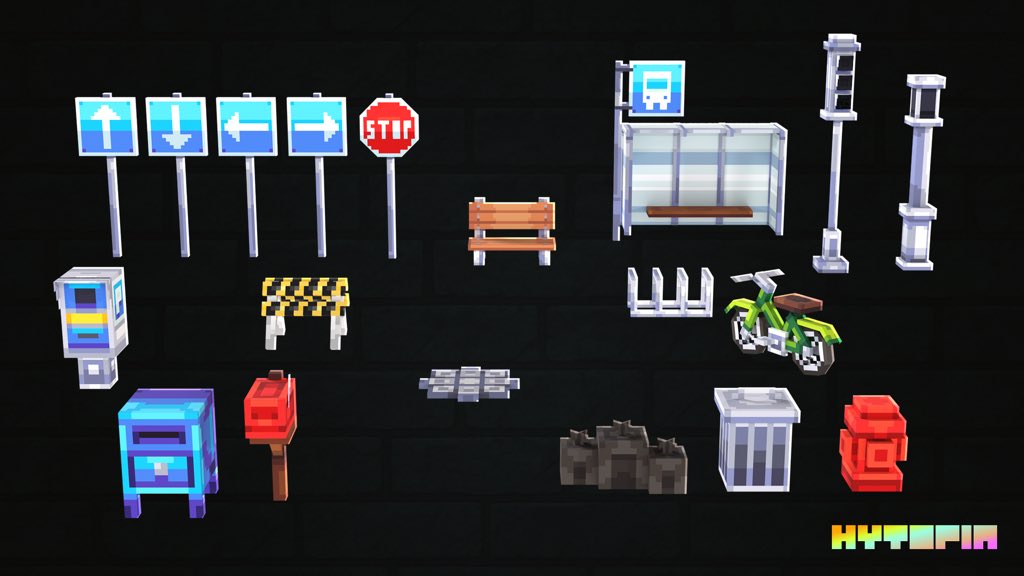 HYTOPIAgg's tweet image. 🚧 City builders, assemble!
From traffic signs to trash cans, benches to bicycles, our latest City Asset Collection is here to bring your voxel world to life. 🏙️✨
Drop a 🏗️ if you’re crafting your dream city.
