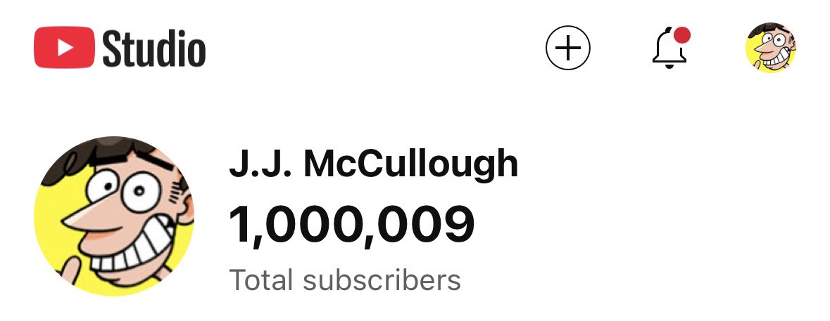JJ_McCullough's tweet image. Woke up to see I’ve officially passed one million subscribers today!! Thanks so much everyone! It means a lot to me to know my videos mean this much to so many people! 🥳