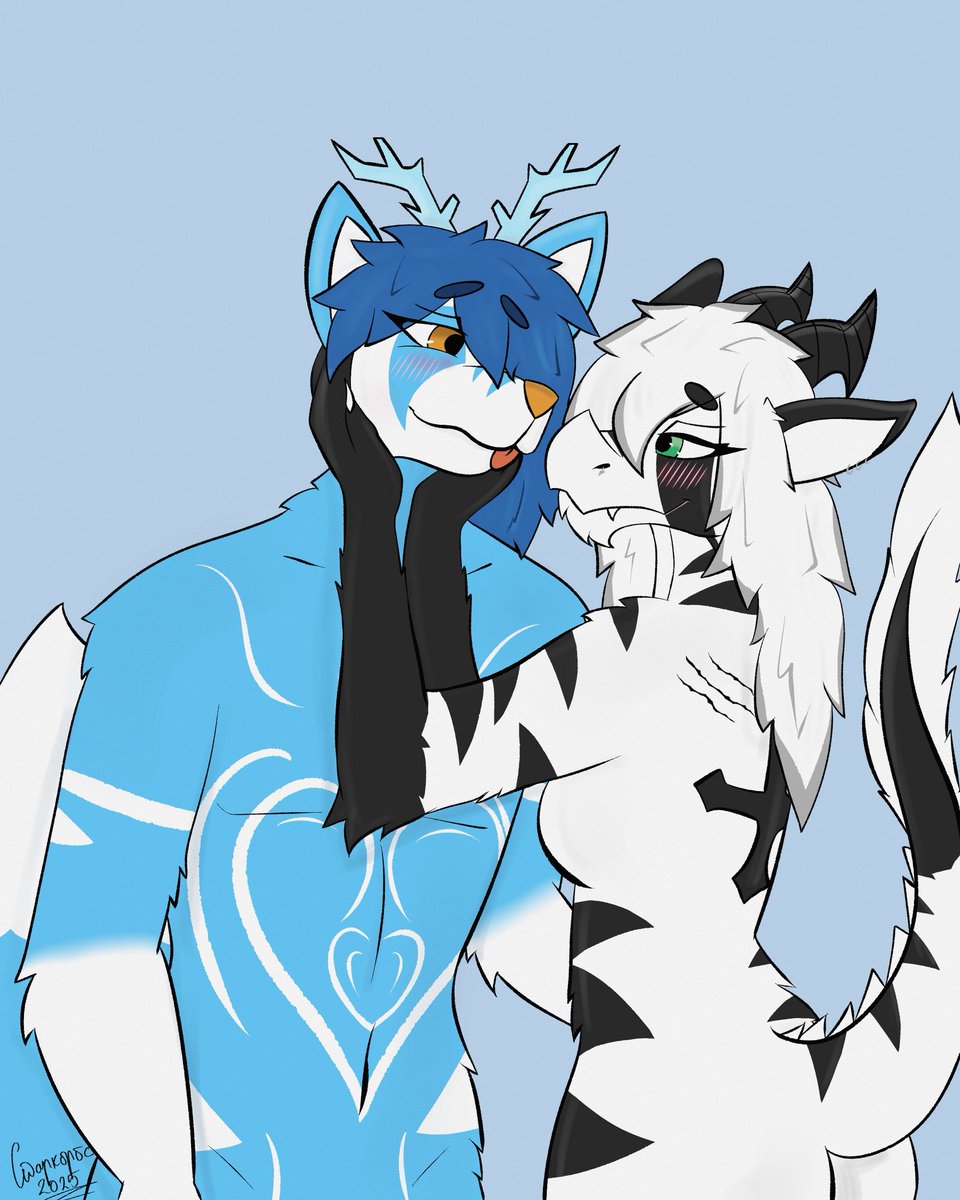 For my big fluff <a href="/FoxdrrCreations/">Cheek</a>, ily :3
#furry #furryart