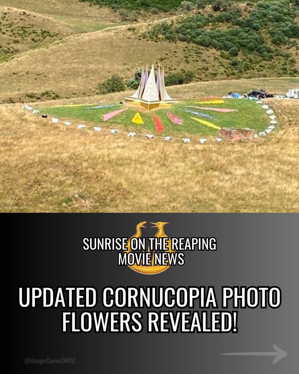 HungerGamesDWTC's tweet image. We have another new set photo of the Cornucopia for Sunrise on the Reaping and the flowers have been revealed!
📸La Nueva España
