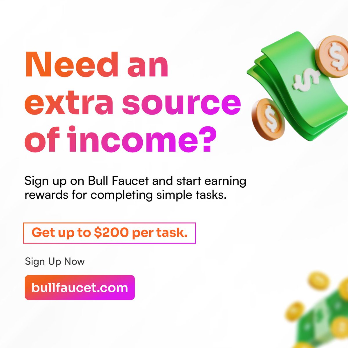 Sign Up and Start Earning Now 👉 bullfaucet.com