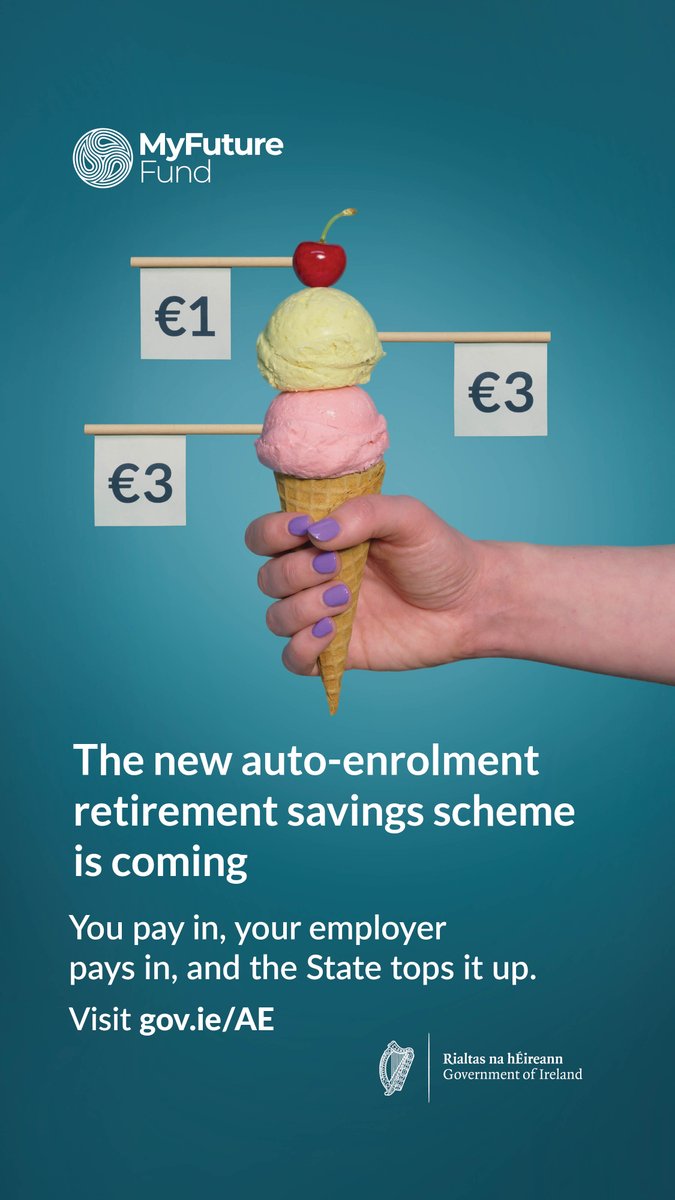 A new retirement savings scheme for employees starts on 1 January 2026. Find out if you will be auto-enrolled at gov.ie/AE.