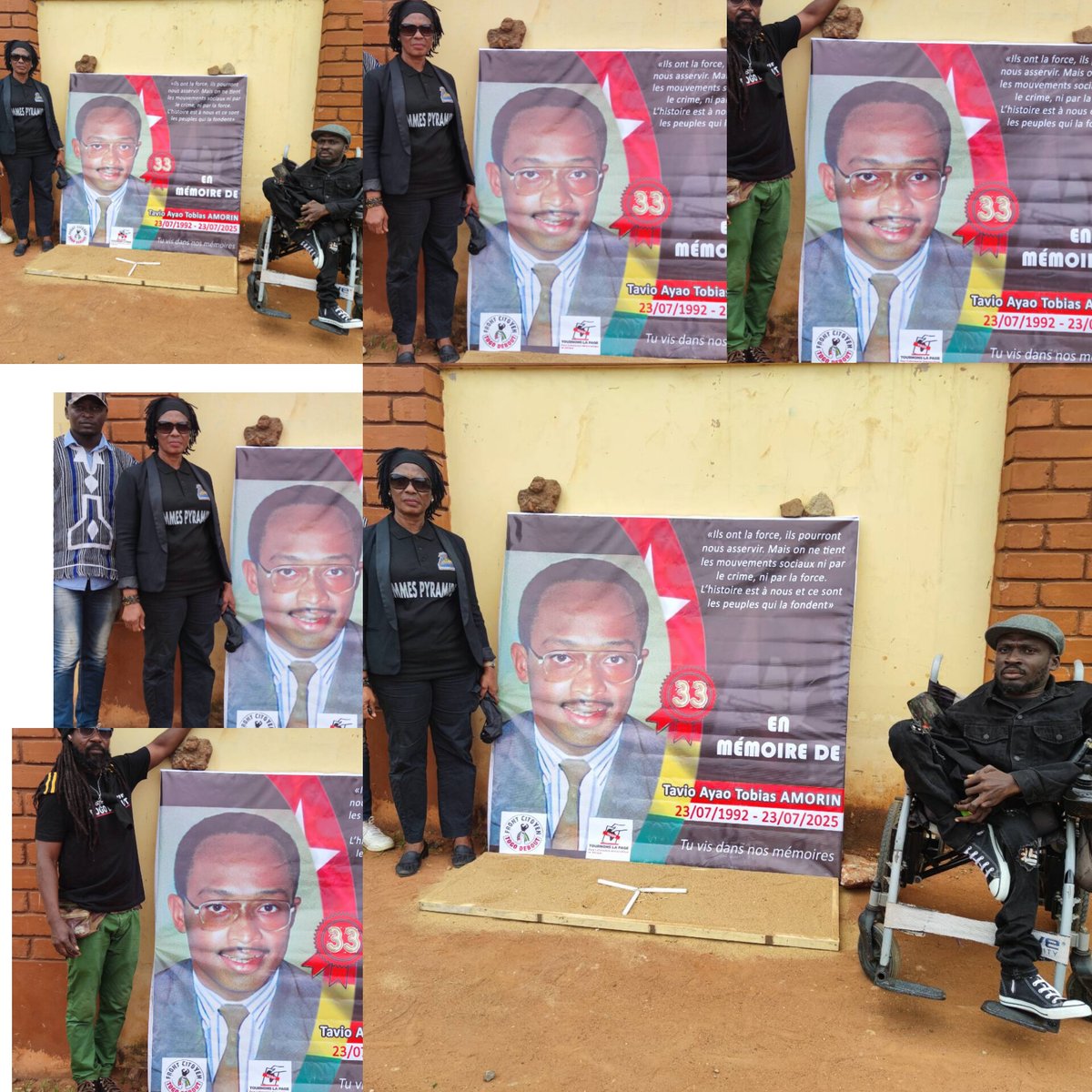 Ce matin, 23 juillet 2025, nous nous sommes rendus à Gbonvié, sur le lieu exact où, le 23 juillet 1992, la balle assassine du régime Gnassingbé a fauché le corps du patriote Tavio Ayao Amorin.
 Une initiative du <a href="/TournonsLaPage/">Tournons La Page</a>, <a href="/FrontC_TGDebout/">FrontC_TogoDebout</a> et des femmes Pyramide