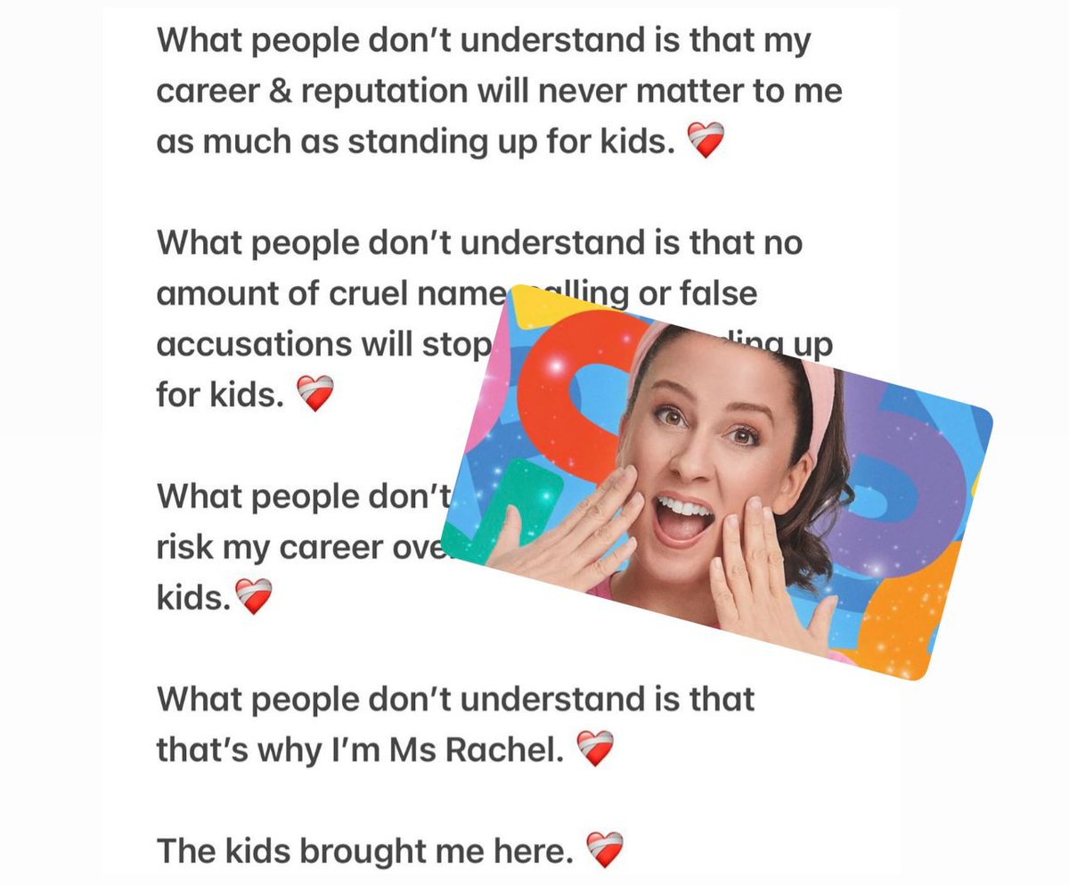 thewebbie's tweet image. 👏🏻👏🏻👏🏻 THIS IS PERSONALLY SATISFYING!
Great job, people!
Looks like we angered Ms Rachel. _Oopsie whoopsie._ 🤭
She took down the post of Motaz Azaiza (a win!) and shared this ridiculously defensive post. Snort.
This woman is EXTREMELY dangerous. She has millions and…