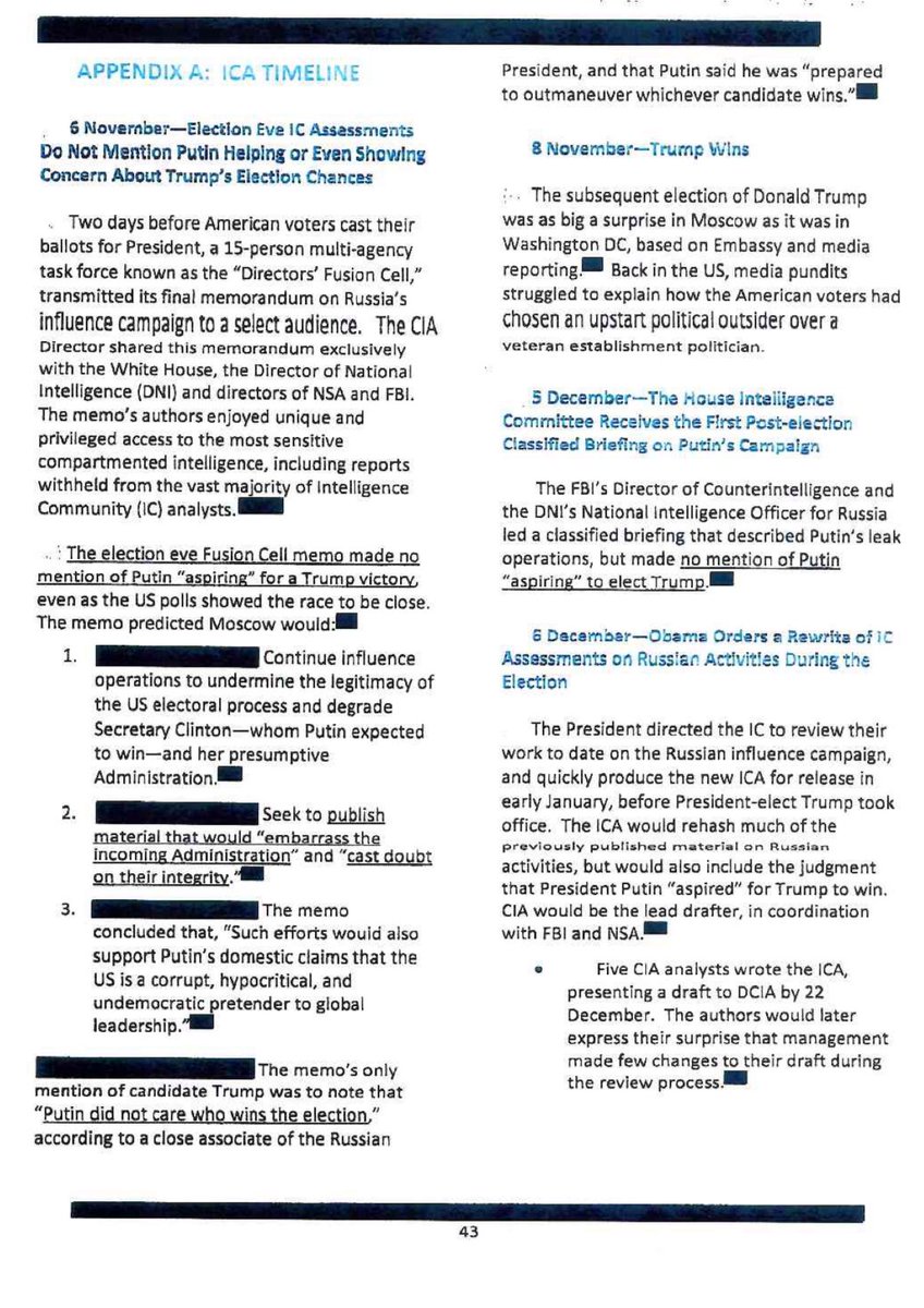JMRaasch's tweet image. BREAKING: DNI Tulsi Gabbard has declassified a House Permanent Select Committee on Intelligence report claiming Putin and the Russian gov. didn’t ‘aspire’ to help Trump win in 2016.
Later, Obama ordered a rewrite of intel to say that Putin did ‘aspire’ to help Trump win.