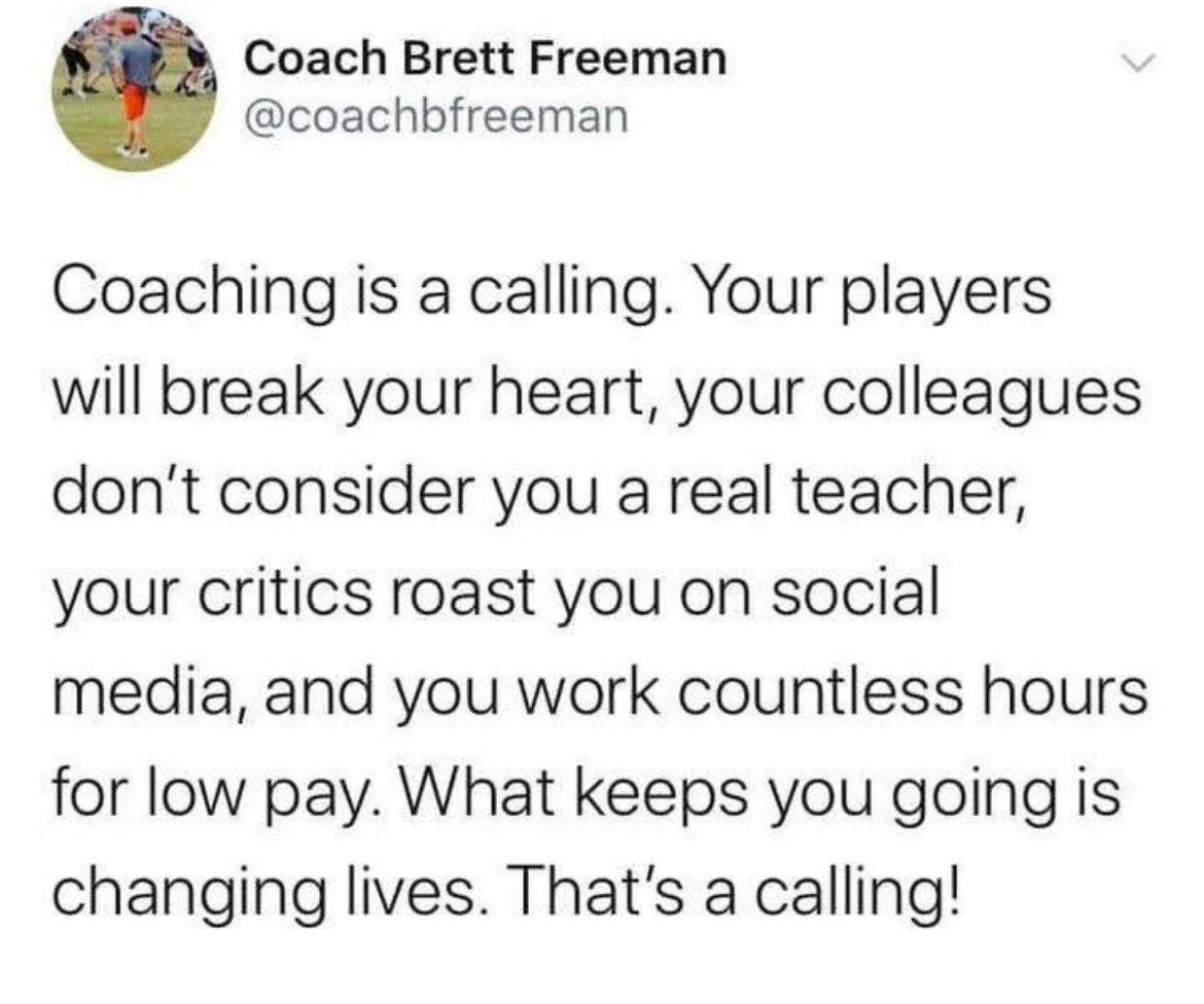 RodKRCG13's tweet image. Coaching is a calling. Thanks to our coaches who are making a positive difference, for making our kids better, and more prepared for life! You are appreciated!