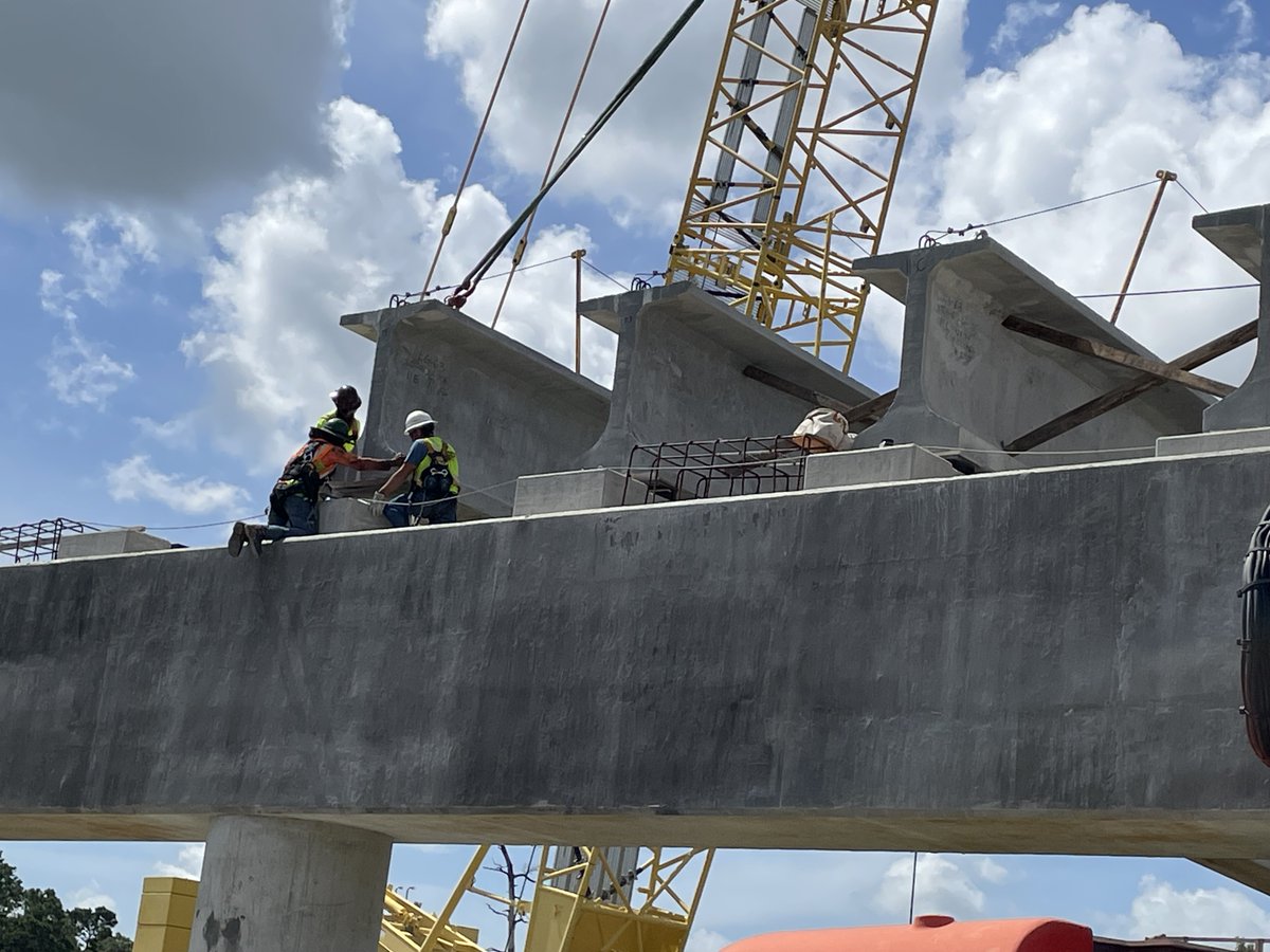 La_DOTD's tweet image. LAKE CHARLES- Crews with Johnson Brothers and Guinn Construction began placing girders on the new Nelson Road Bridge. The $101.7 million project will extend Nelson Road over Contraband Bayou.
It is expected to be complete by early 2027, weather permitting.