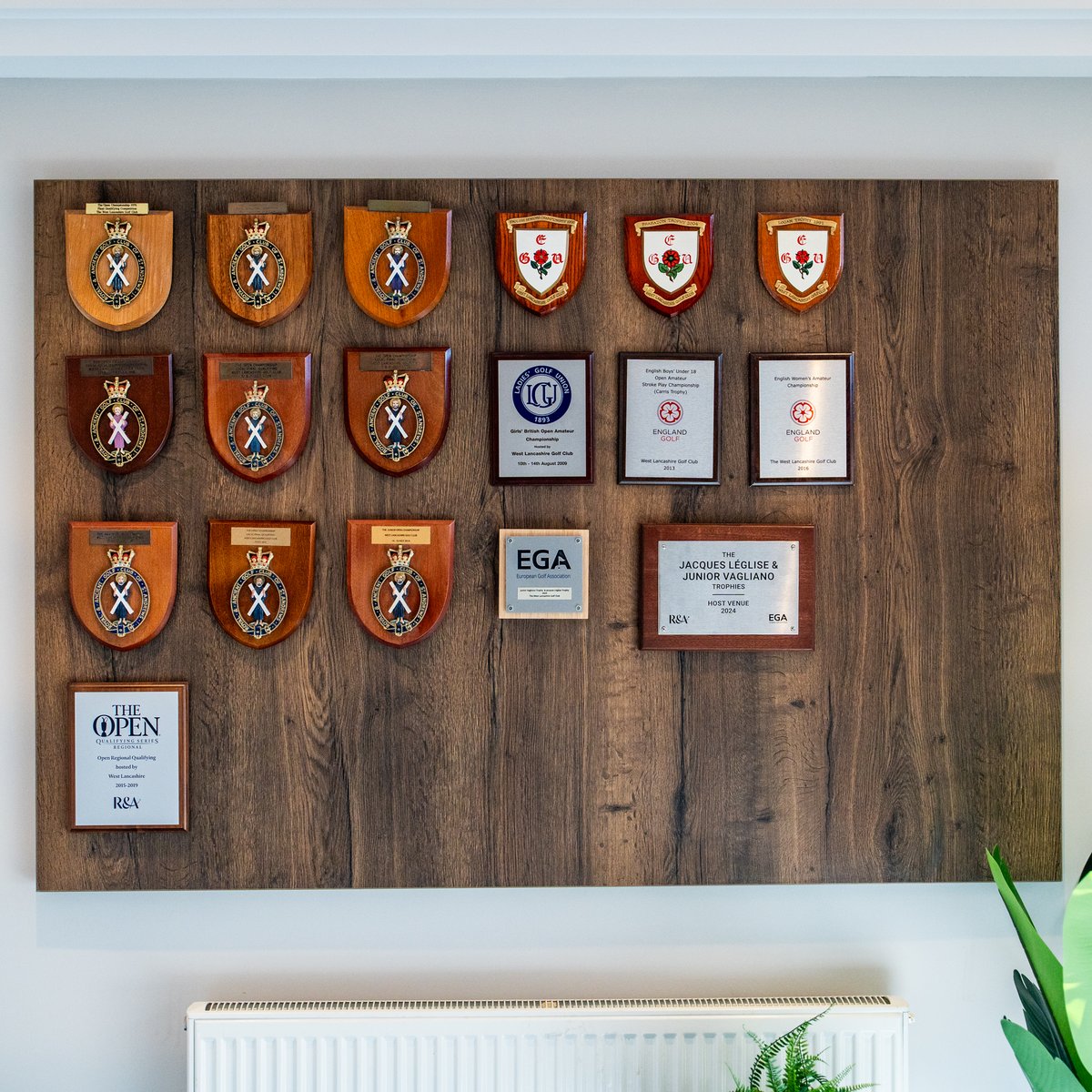 We are incredibly proud of our Championship pedigree, which is displayed in our clubhouse with a plaque from each event.

We look forward to adding another plaque to this wall next summer when we co-host The Amateur Championship with Royal Liverpool.