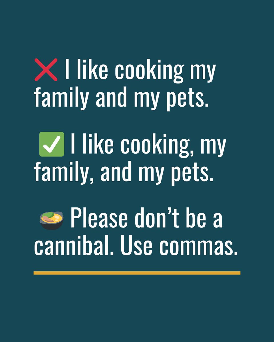 akincreative's tweet image. 🍲 Please don’t be a cannibal. Use commas. 😜 

#midweekmotivation #GrammarFails #EnglishHumour #ProofreadPlease