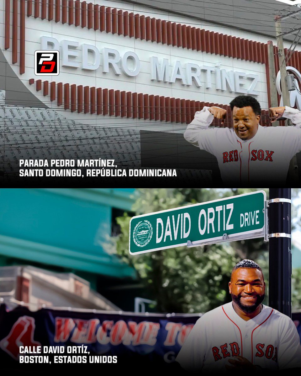 Pedro Martínez y David Ortíz, dos grandes de 🇩🇴 que hoy día reciben reconocimientos similares:

- Martínez tendrá una parada del metro 🚈 de Santo Domingo con su nombre. 
- David tiene una calle de Boston con su nombre.

Y a ti, ¿Cuál de estos reconocimientos te gustaría tener?