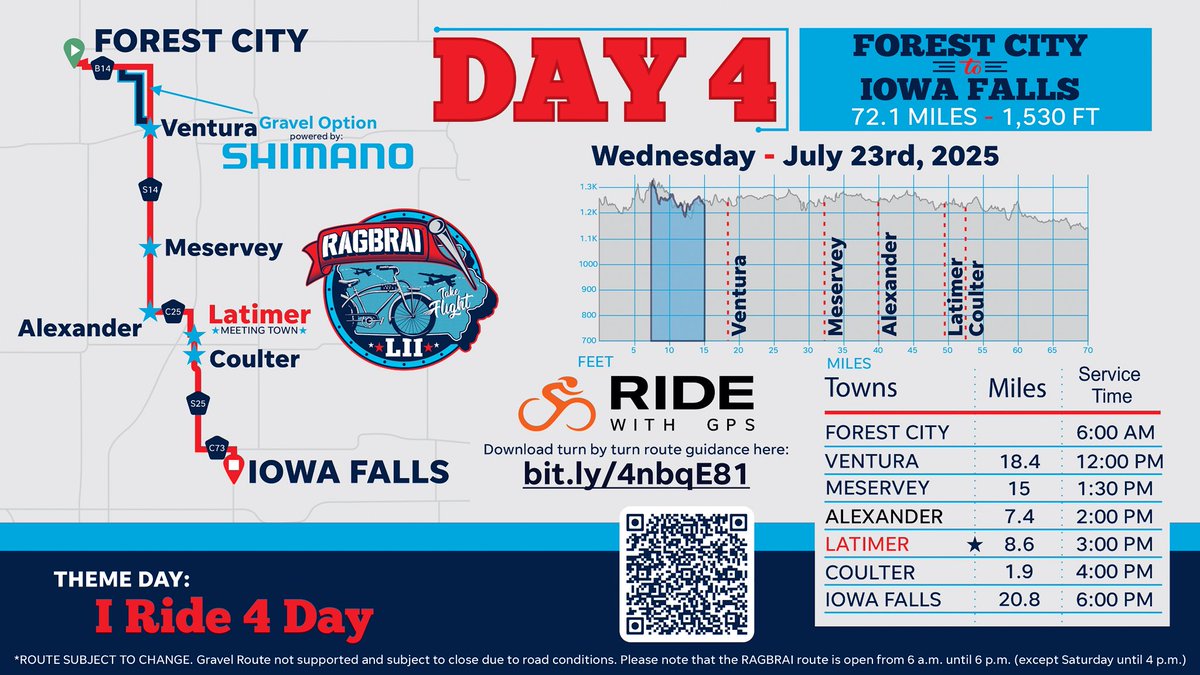 Iowa State Patrol (@iowastatepatrol) on Twitter photo .<a href="/RAGBRAI_IOWA/">RAGBRAI</a> Day 4 Route - Forest City to Iowa Falls .<a href="/RAGBRAI_IOWA/">RAGBRAI</a> Day 4 Route - Forest City to Iowa Falls