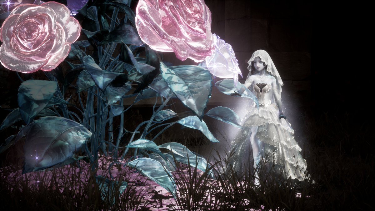 kjaano's tweet image. She fell in silk, the bells went still,
a promise broken on the hill.
He wept, and where his tears had bled,
a rose arose where love had fled.
Her soul brushed petals, soft and red
and death forgot she once was dead.
#InfinityNikki #infinitynikkitwt #ใคใณใใฃใใใฃใใญ