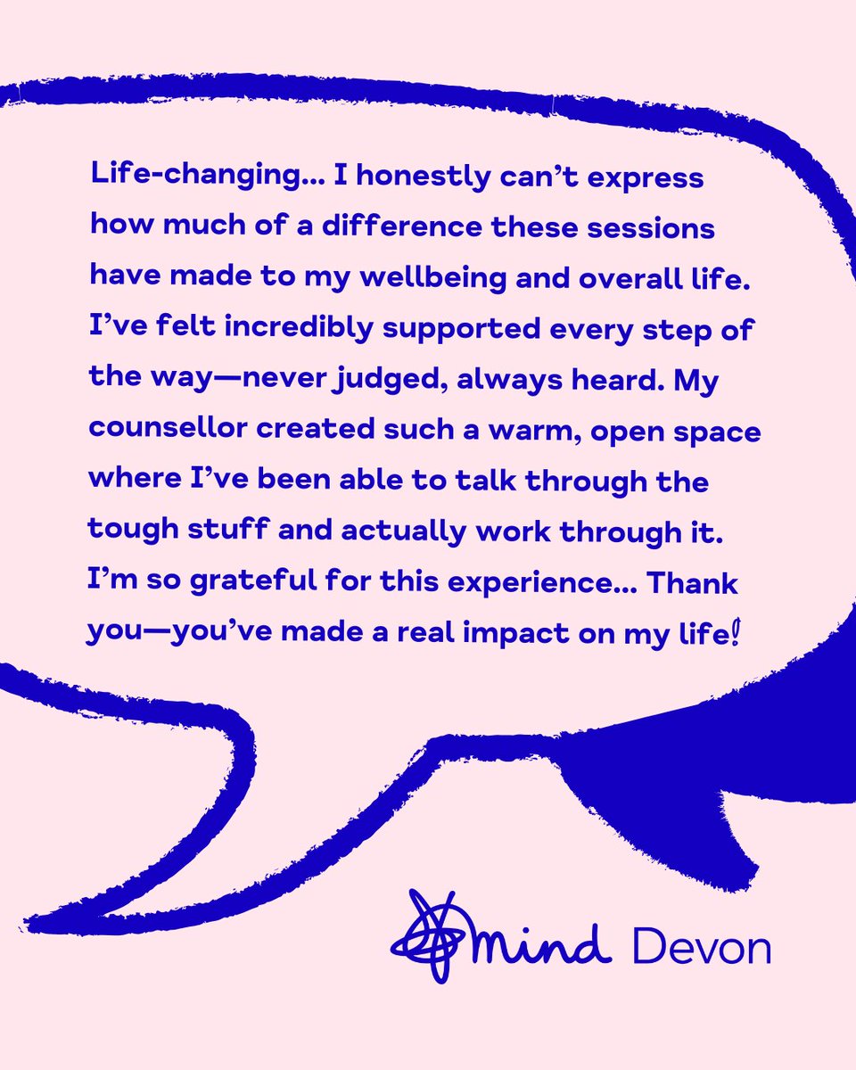 MindDevon's tweet image. 💭 Recent #Counselling feedback

Our low-cost counselling service aims to provide a safe and supportive environment for individuals looking to explore their thoughts, feelings, and emotions.

Find out more about how to access our counselling support here: devonmind.com/counselling
