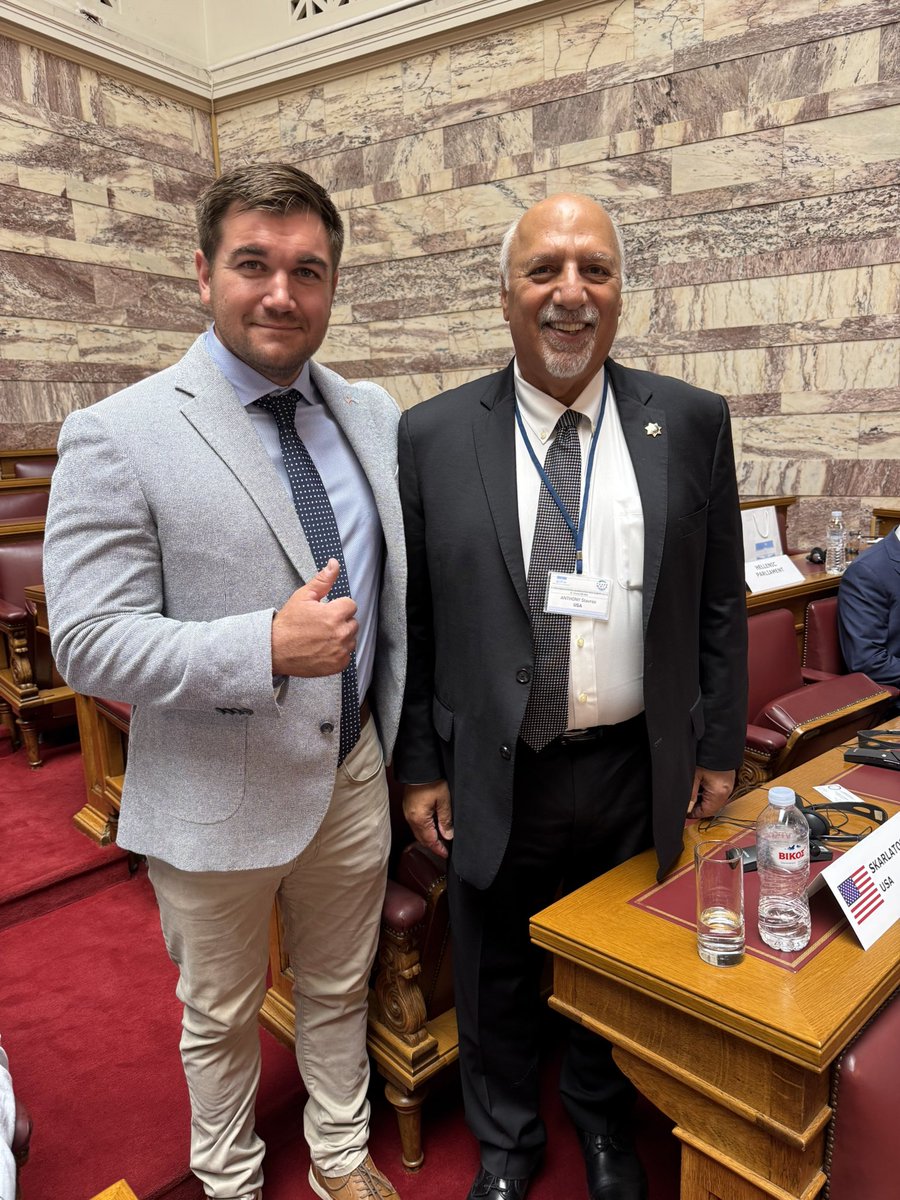 Attending 15th General Assembly of the World Hellenic Inter-parliamentary Association in Athens, Greece representing the United States and great state of Nevada. Joining are Greek-American elected officials around the world in the historic Senate Hall of the Hellenic Parliament