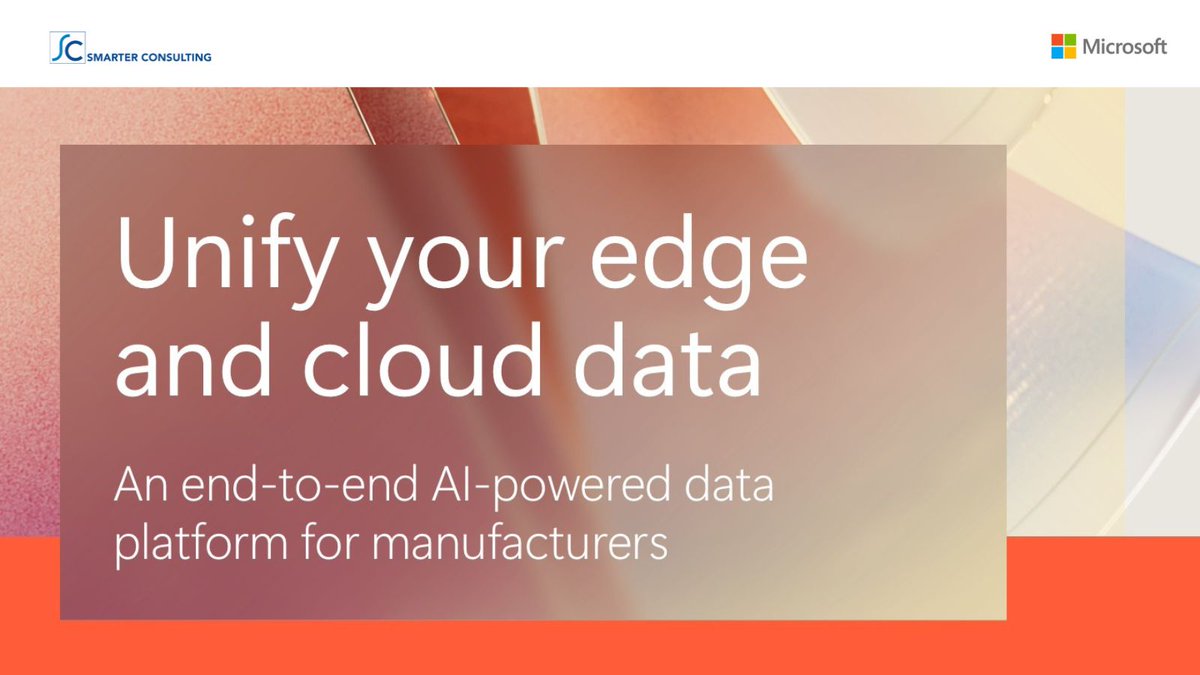 Microsoft helps unite your #data estate on a standardized platform, democratizing data and making it accessible to everyone from the shop floor to the top floor. Build your own unified data estate that acts as a single pane of glass between #OT and #IT data. Smarter can help.