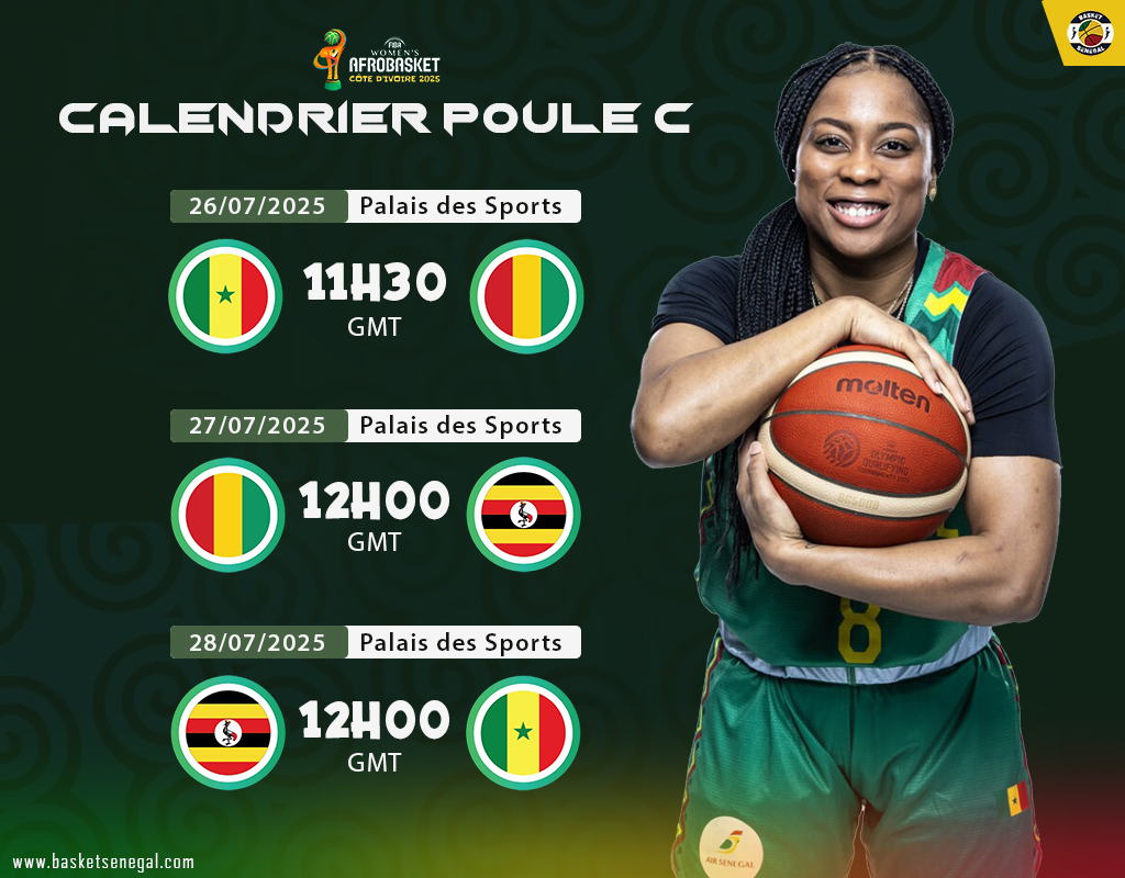 Basket_Senegal's tweet image. #Afrobasket 2025🏆
Logées dans la poule C, les lionnes🇸🇳 défieront la Guinée🇬🇳 d'abord avant de se frotter à l'Ouganda🇺🇬.
🔶26 Juillet : Sénégal / Guinée (11H30 Gmt)
🔶28 Juillet : Ouganda / Sénégal (12HOO Gmt)
#basketsenegal #Afrobasket2025 #afrobasketwomen #FIBA