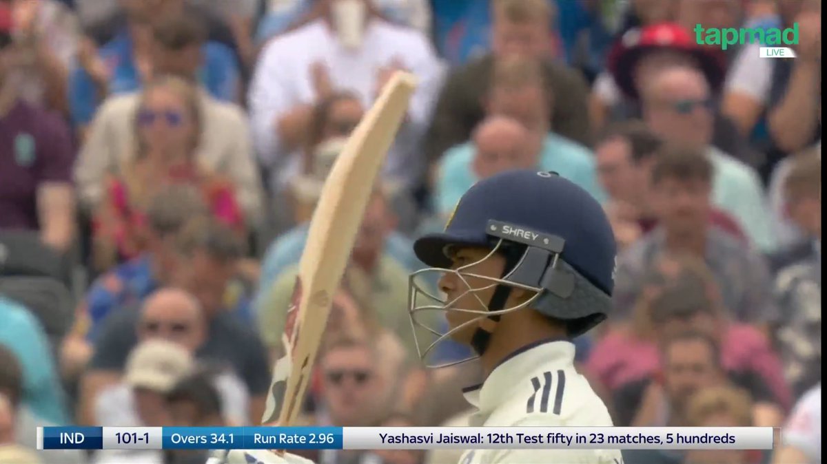 _FaridKhan's tweet image. Yashasvi Jaiswal with another Test fifty. What a talented batter ๐ฎ๐ณ๐ฅ
#ENGvIND #tapmad #CatchEveryMatch #DontStopStreaming