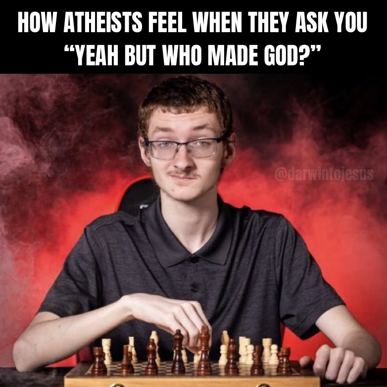 tgtengage's tweet image. It so funny when atheists say this! 😂😂😂. They really feel they playing 3D chess 😂😂