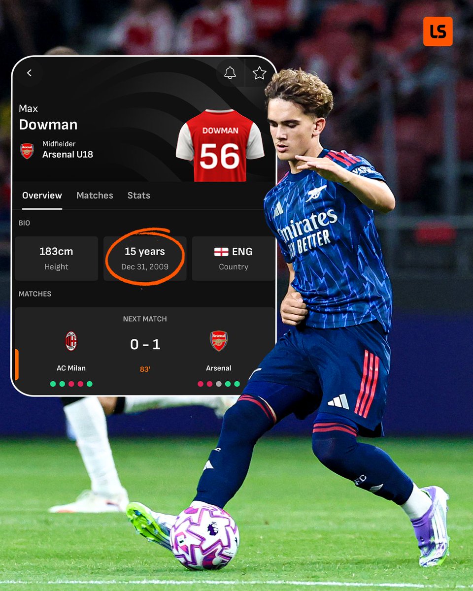 livescore's tweet image. 15-year old Max Dowman played in his first senior game for Arsenal vs AC Milan today โจ๐ด๓ ง๓ ข๓ ฅ๓ ฎ๓ ง๓ ฟ
The Gunners have got another starboy on their hands ๐คฉ๐ด