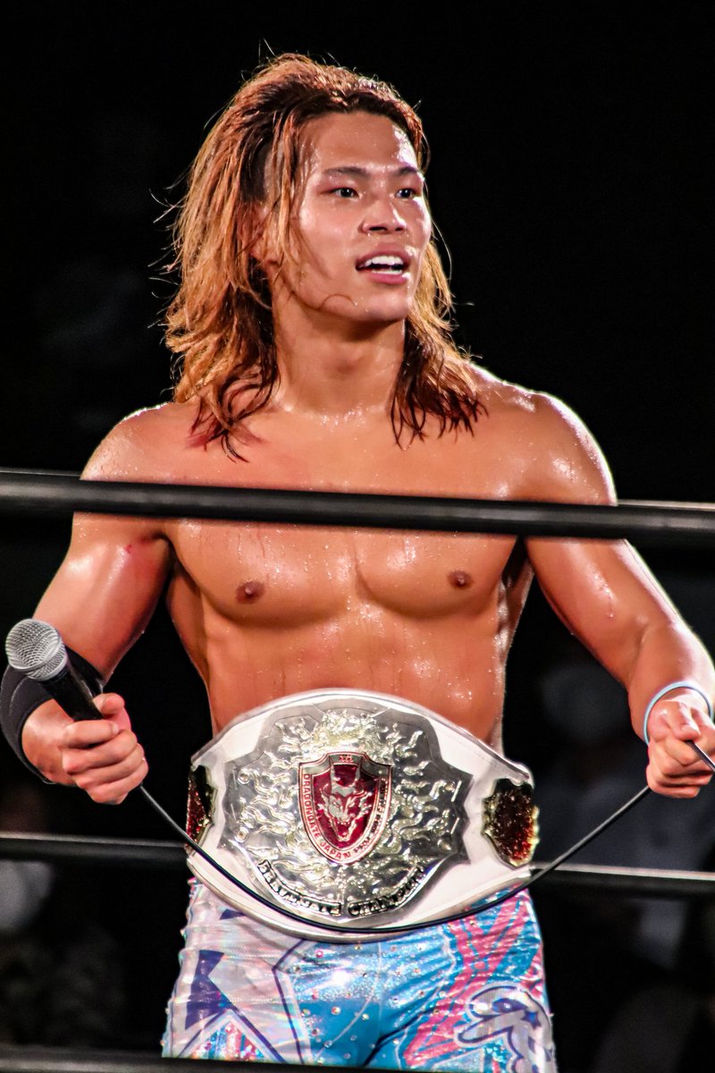 25/7/23 #DragonGate 新宿
リョーヤのベルト姿が正面から観られて嬉しかった！防衛おめでとうございます！
#武勇伝_令 #田中良弥