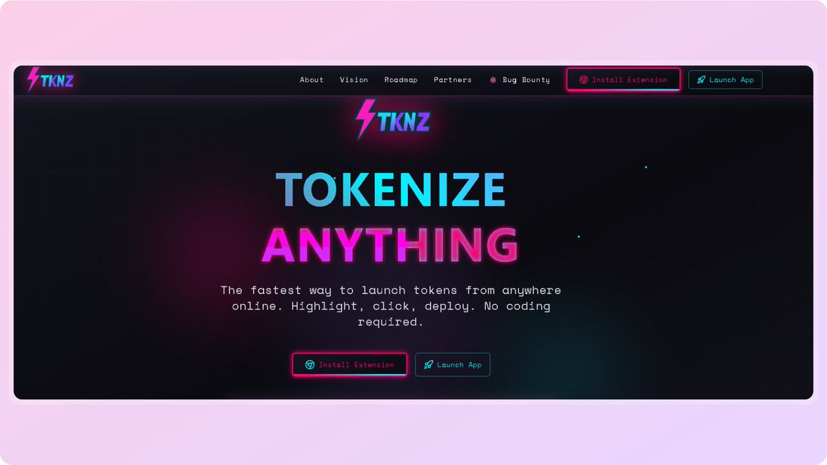 Explore our website to get access to the full TKNZ experience

&gt; Bug Bounty (get airdrops for finding bugs on our UX/UI, security concerns, etc...)
&gt; Roadmap &amp; Vision
&gt; SOL distribution rewards stats for $TKNZ holders
&gt; Wallet extension &amp; Launchpad access

visit at tknz(dot)fun