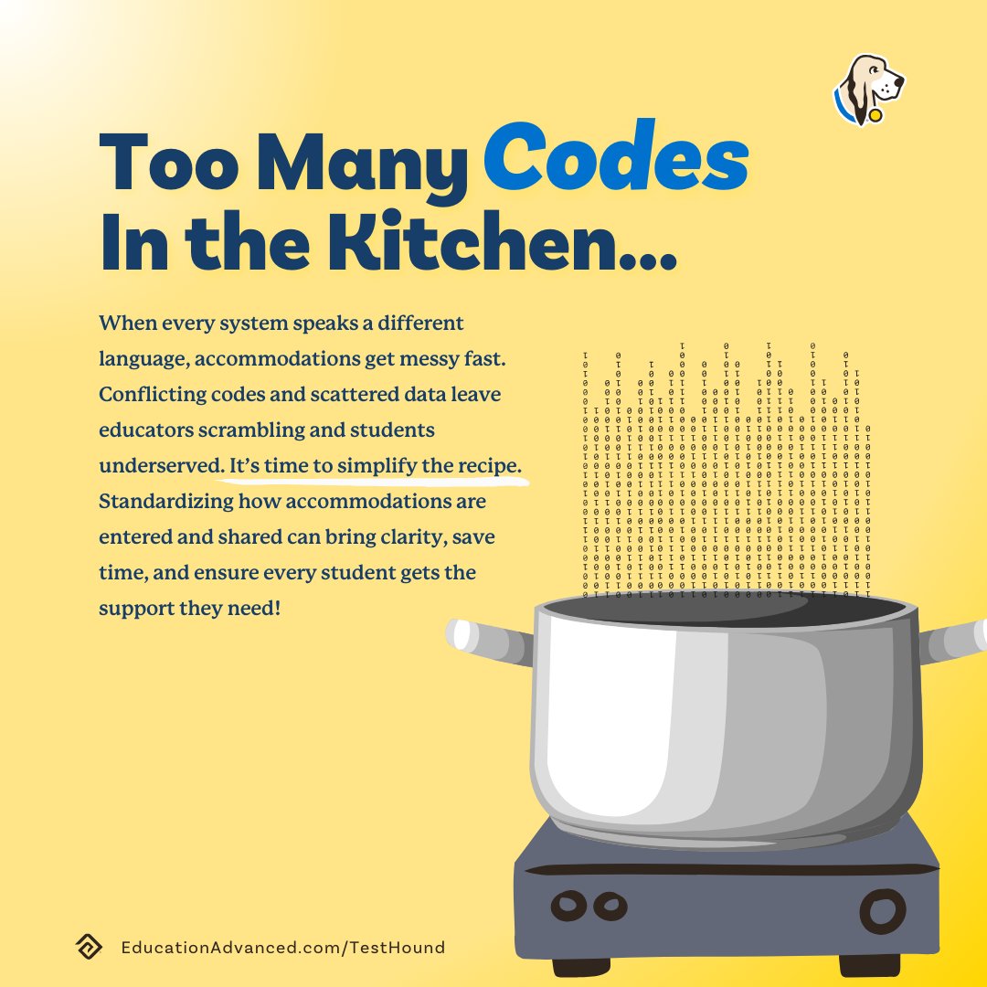 Too many codes in the kitchen and not enough clarity on the plate? Read how our #Edvancer Craig Dickey helps testing coordinators cut through the chaos, streamline the process, and serve every student with confidence. educationadvanced.com/blog/making-se…