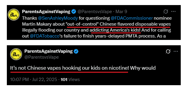 Vapingit's tweet image. Here's what unhinged hyperbole and incoherent narratives look like, @SenAshleyMoody @ParentsvsVape: